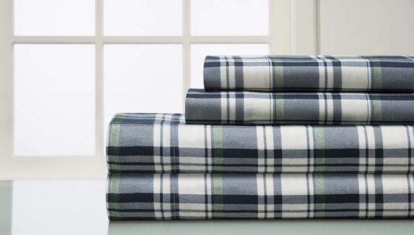 Elite Home Products Deep-Pocketed Winter Nights 100% Cotton Flannel Sheet Set