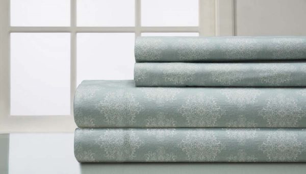 Elite Home Products Deep-Pocketed Winter Nights 100% Cotton Flannel Sheet Set